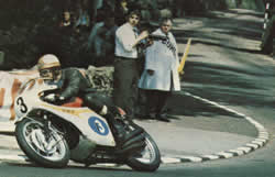 Mike at the Isle of Man TT with the RC174